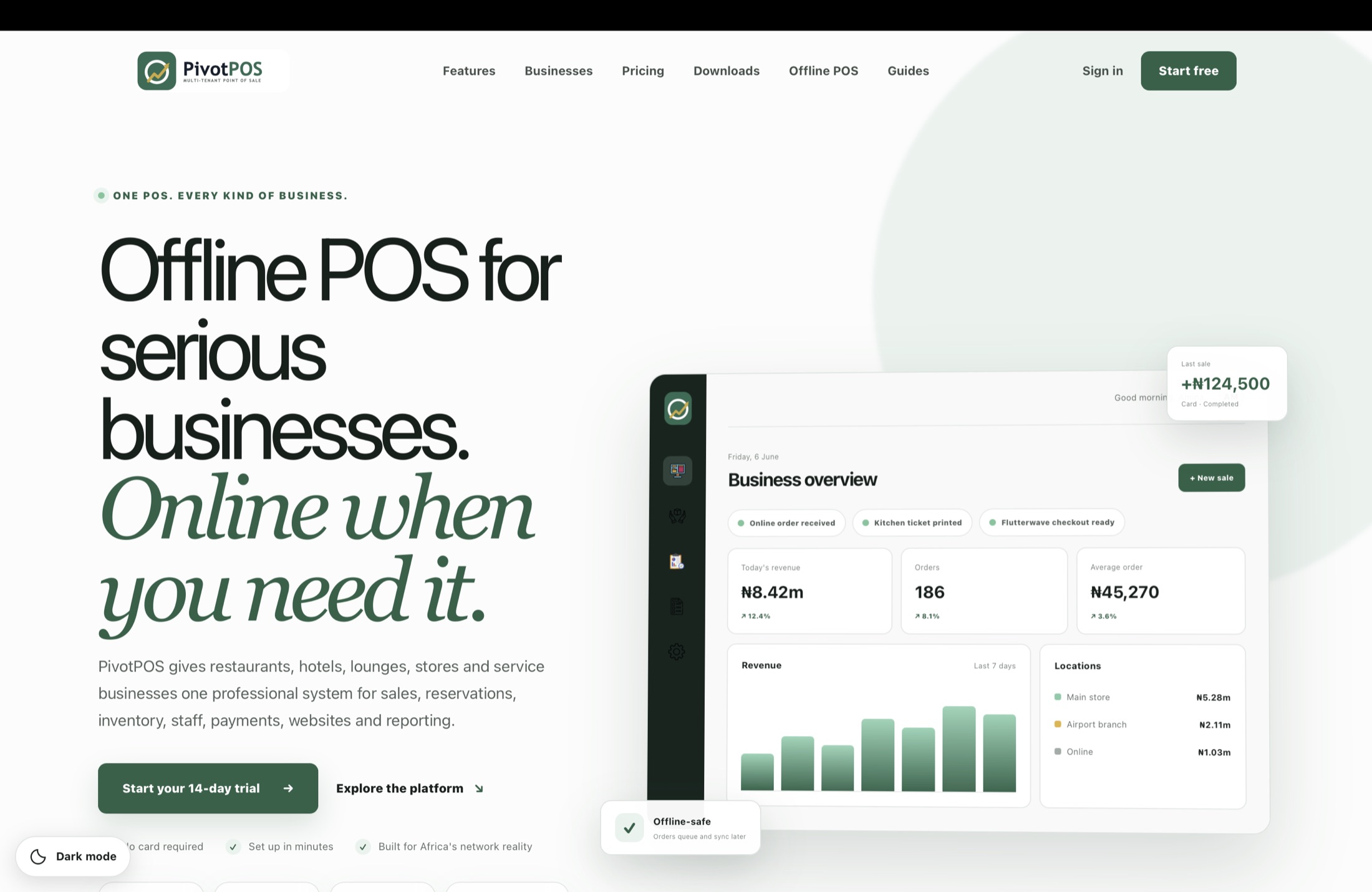 PivotPOS product website